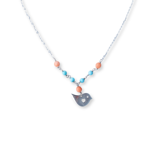 Sterlind Silver Turquoise Baby Bird Necklace