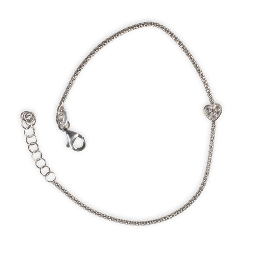 SS Baby CZ Heart Bracelet