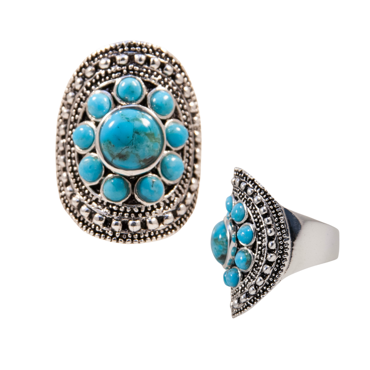 Sterling Silver Turquoise Multistone Ring