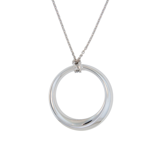 Sterling Silver Large Circle Pendant on Chain